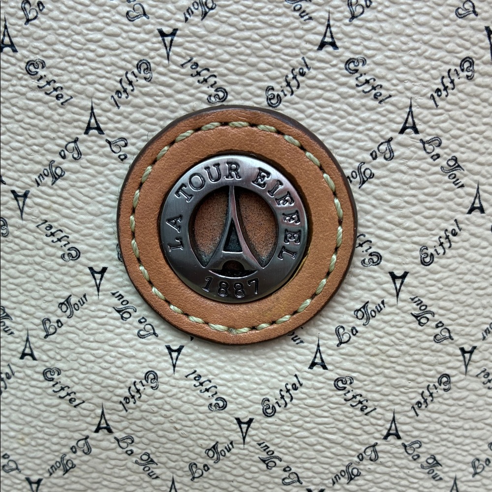 Latour Eiffel 1837 vintage Tan and Brown Patterned Tote Bag - Picture 2 of 10